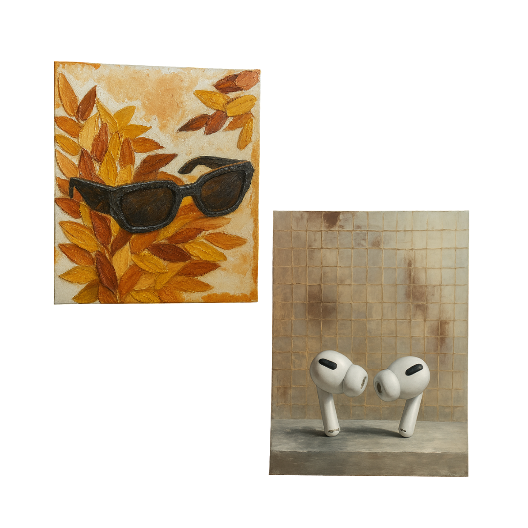 Starter Bundle — Earbuds & Sunglasses (Set of 2 Original Hand-Painted Canvases)
