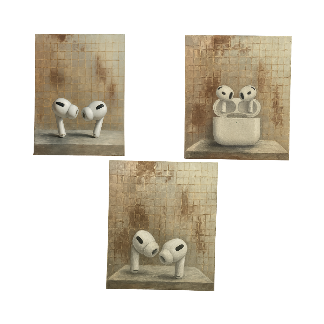 Trio Bundle — Earbuds Series (Set of 3 Original Hand-Painted Canvases)
