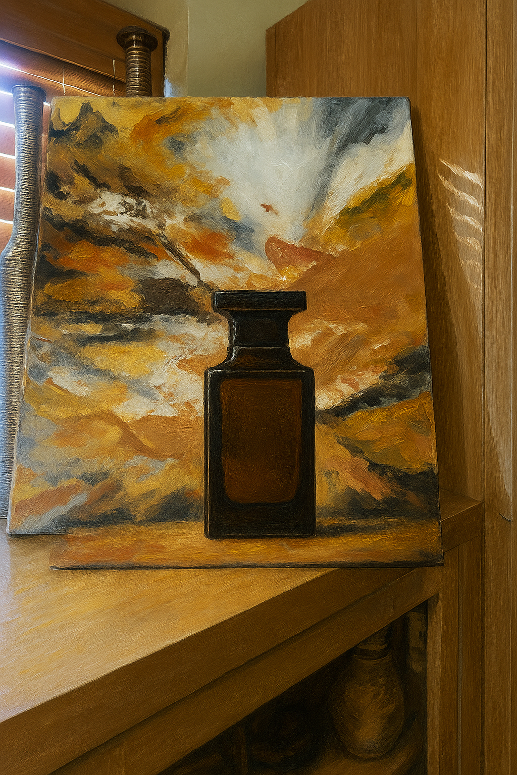 Series T: Dark Wood — Original Hand-Painted Canvas (Made-to-Order)